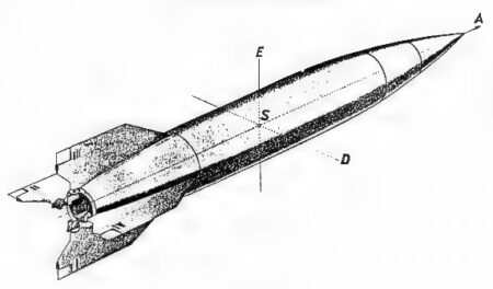 Sketch of a V2 rocket.